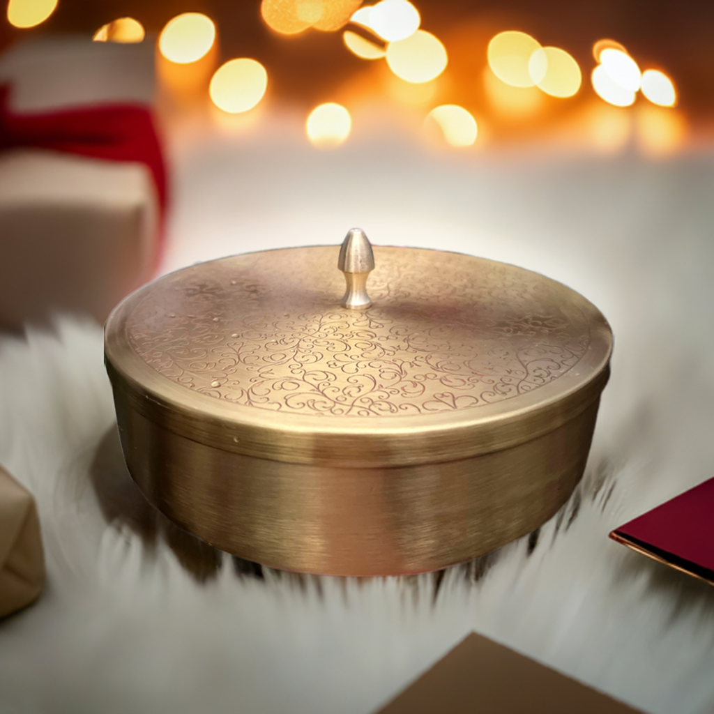 Peacock Spice Box - Brass Metal