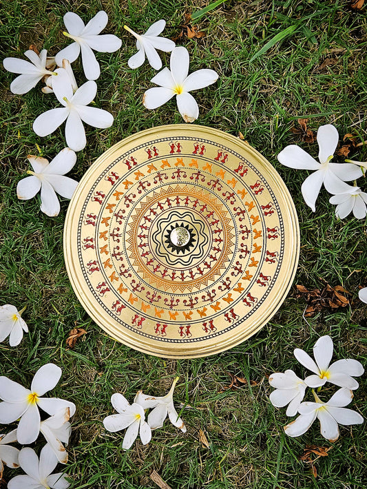 Warli Spice Box - Brass