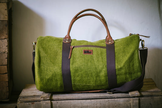 The Original Duffel Bag | Handcrafted Burlap Travel Bag