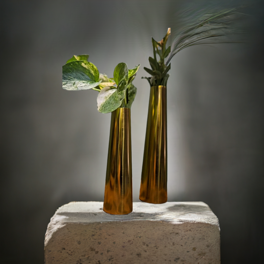 Handmade Iron Vases – Gold Finish
