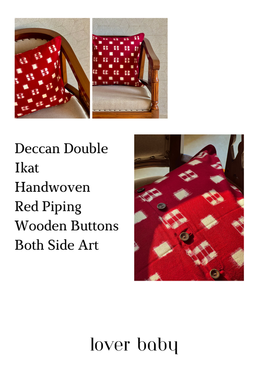 Handmade Lover Baby Square Cushion Cover – Soft, cozy cotton pillowcase with charming block print design