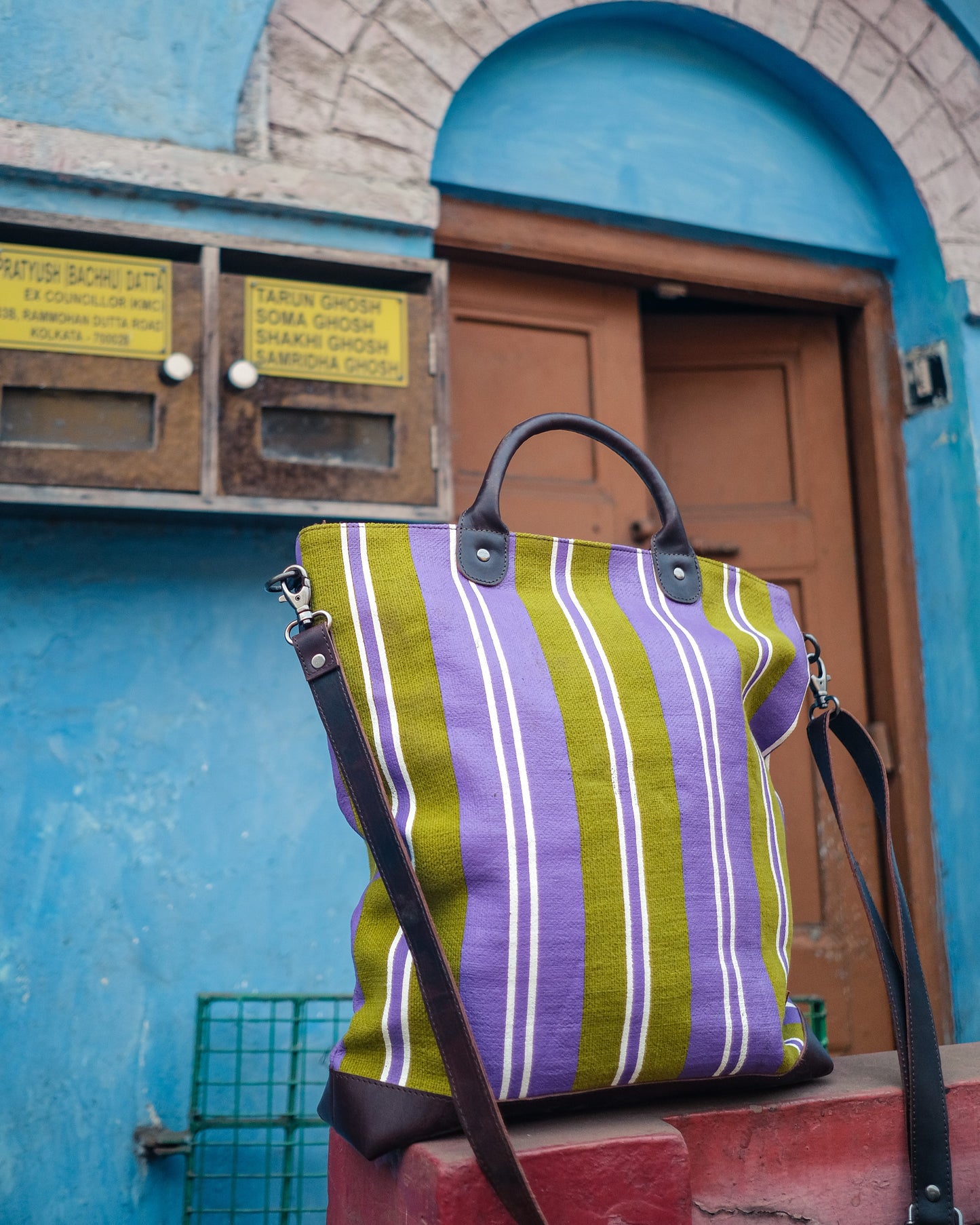 The Striped Forager Bag – Håndvevd strandveske og markedsnett i naturfiber