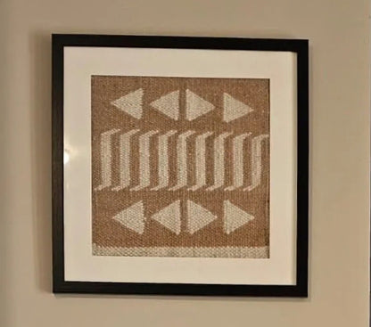 Kharad Textile Art Frame | Handwoven Indian Tribal Geometry Wall Art