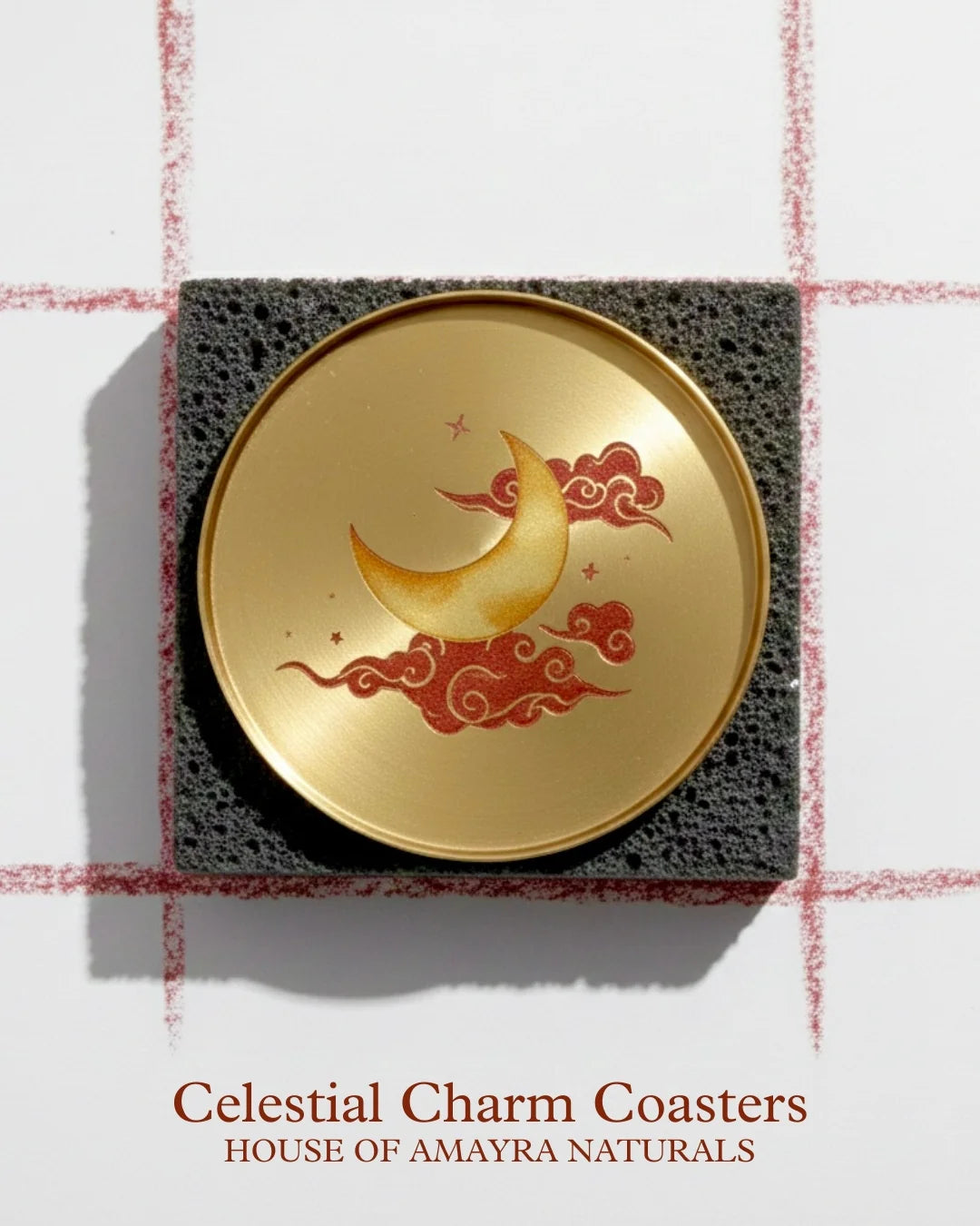 Chandra (The Moon) - Brass Coaster