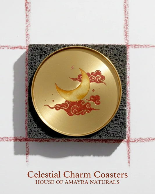 Chandra (The Moon) - Brass Coaster