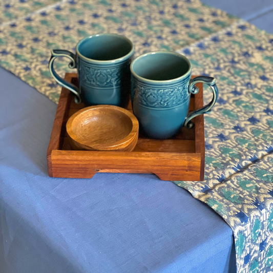 Cornflower Blue Linen Table Cloth