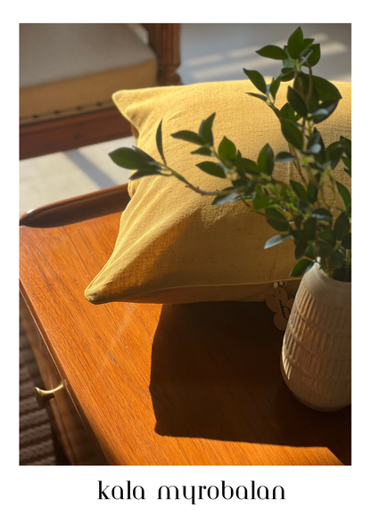 Kala Myrobalam Handwoven Cotton Cushion Cover - 45 cm