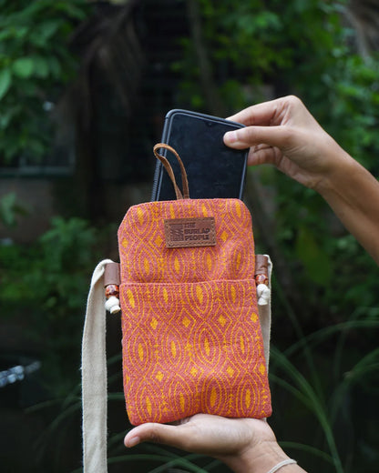 Kalaa | Upcycled Mobile Sling | Handmade by Women Artisans