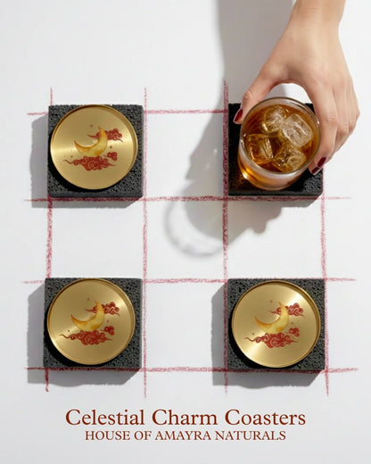 Chandra (The Moon) - Brass Coaster