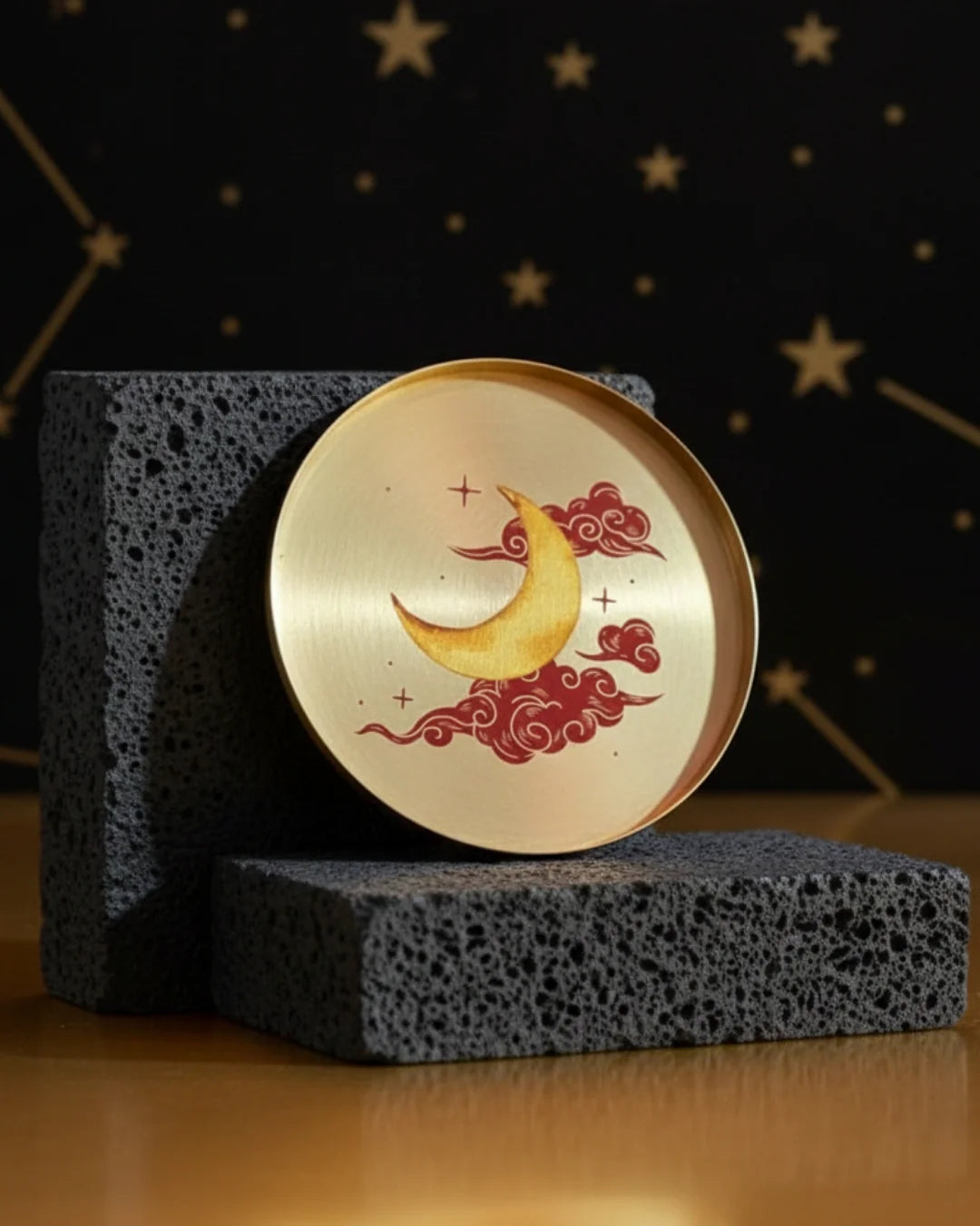 Chandra (The Moon) - Brass Coaster