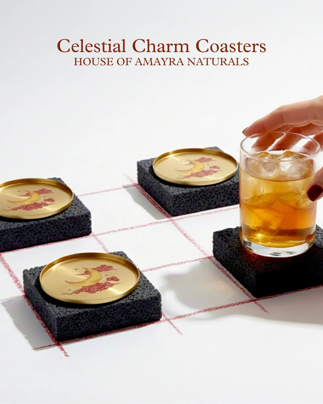 Chandra (The Moon) - Brass Coaster