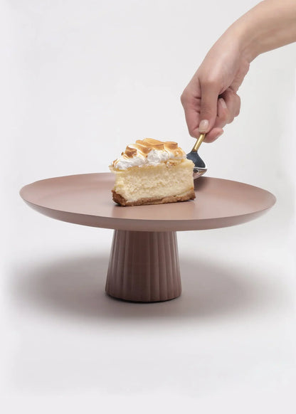 Avisa Dusty Pink Cake Stand | Handcrafted Metal Dessert Pedestal