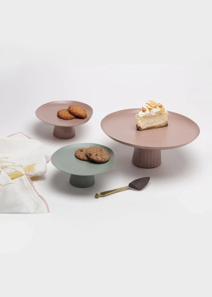 Avisa Dusty Pink Cake Stand | Handcrafted Metal Dessert Pedestal