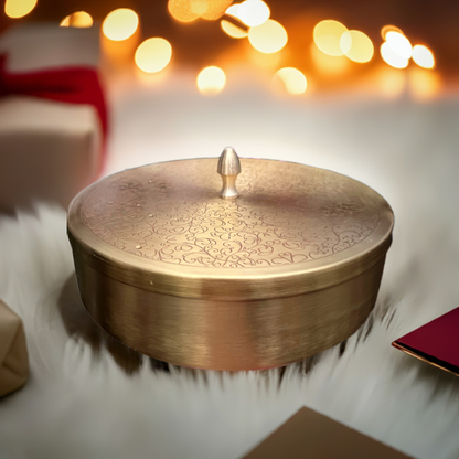 Peacock Spice Box - Brass Metal