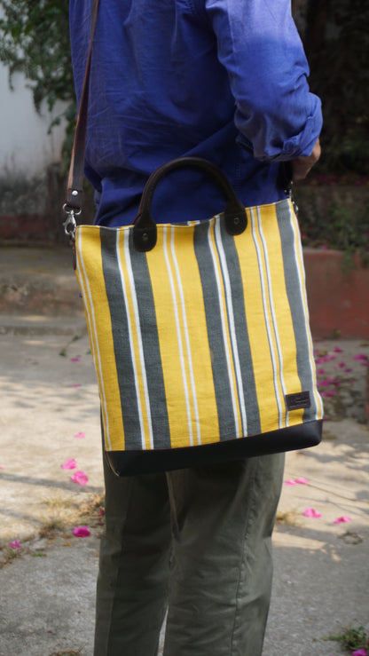 The Striped Forager Bag – Håndvevd strandveske og markedsnett i naturfiber