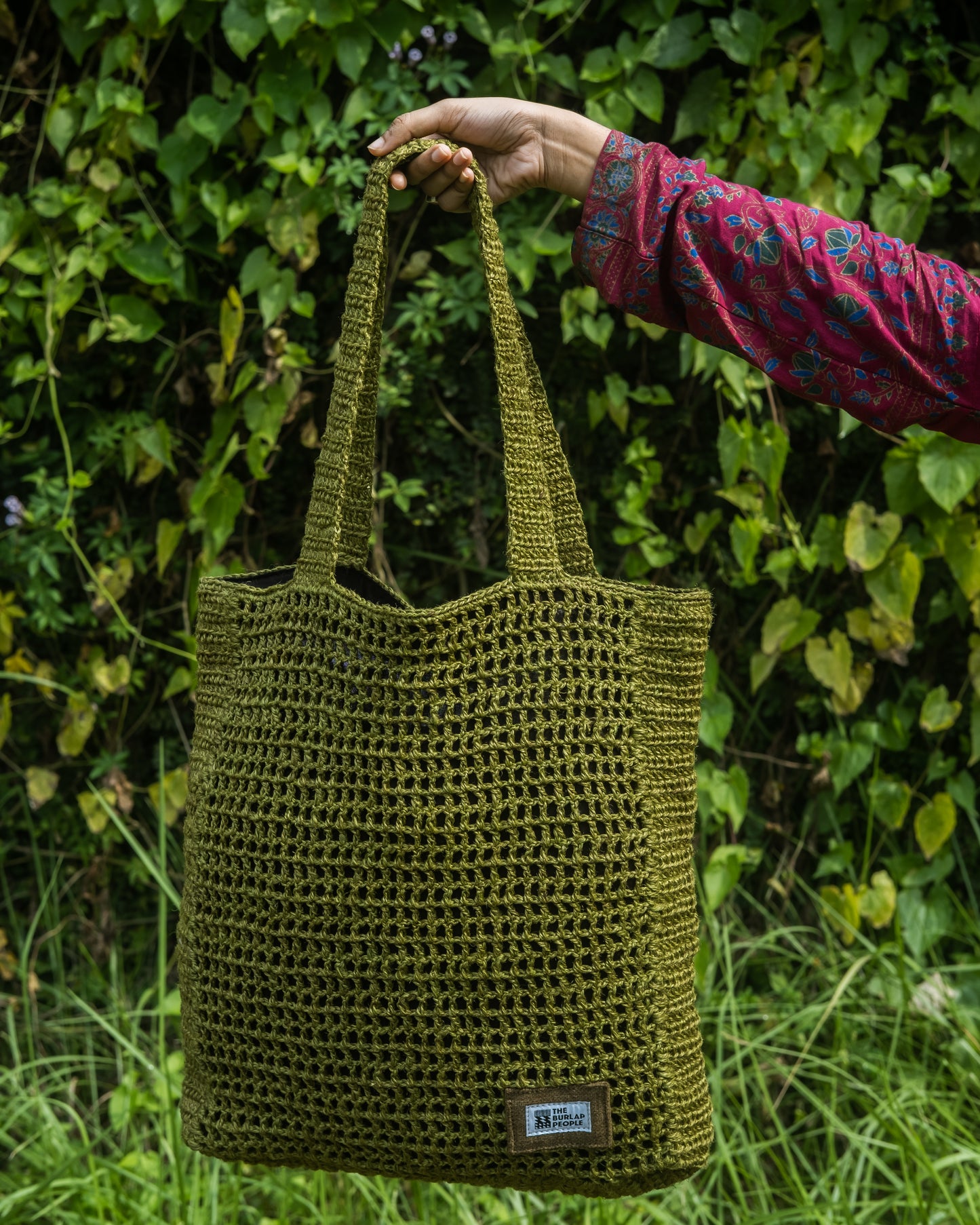 Håndheklet Veske i Naturfiber