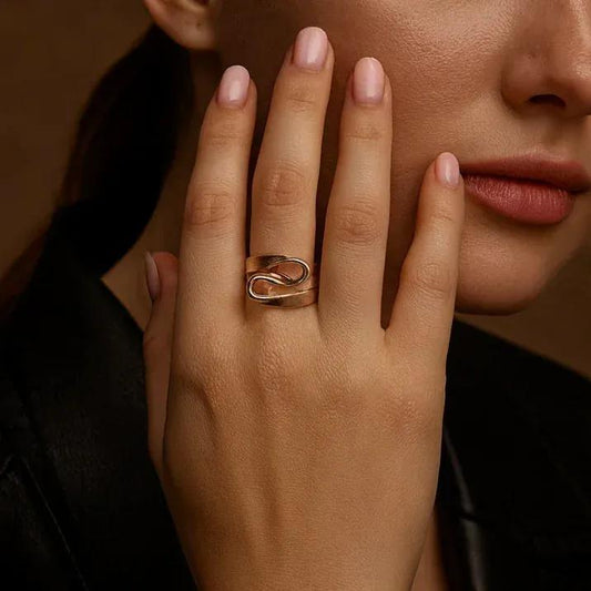 Lìgbà Sculptural Brass Ring | Handcrafted Adjustable Statement Ring