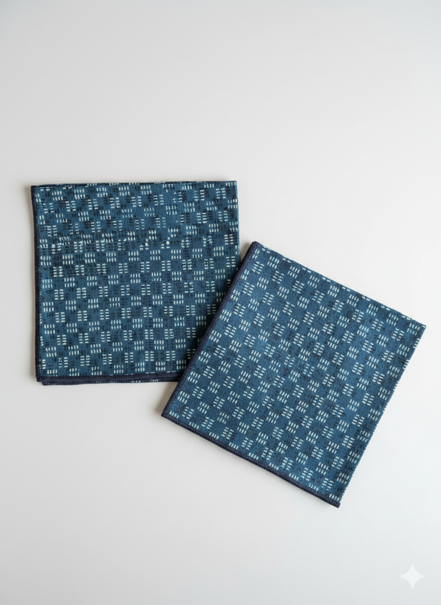 Ajrakh Hakoba Cotton Napkins | Hand-Printed Set of 6