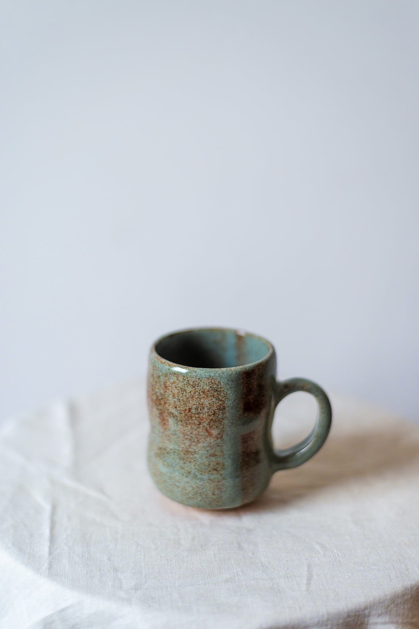 Handmade Rustic Blue Ceramic Mug – 260ml artisan coffee and tea cup with rustic glaze, perfect for daily use