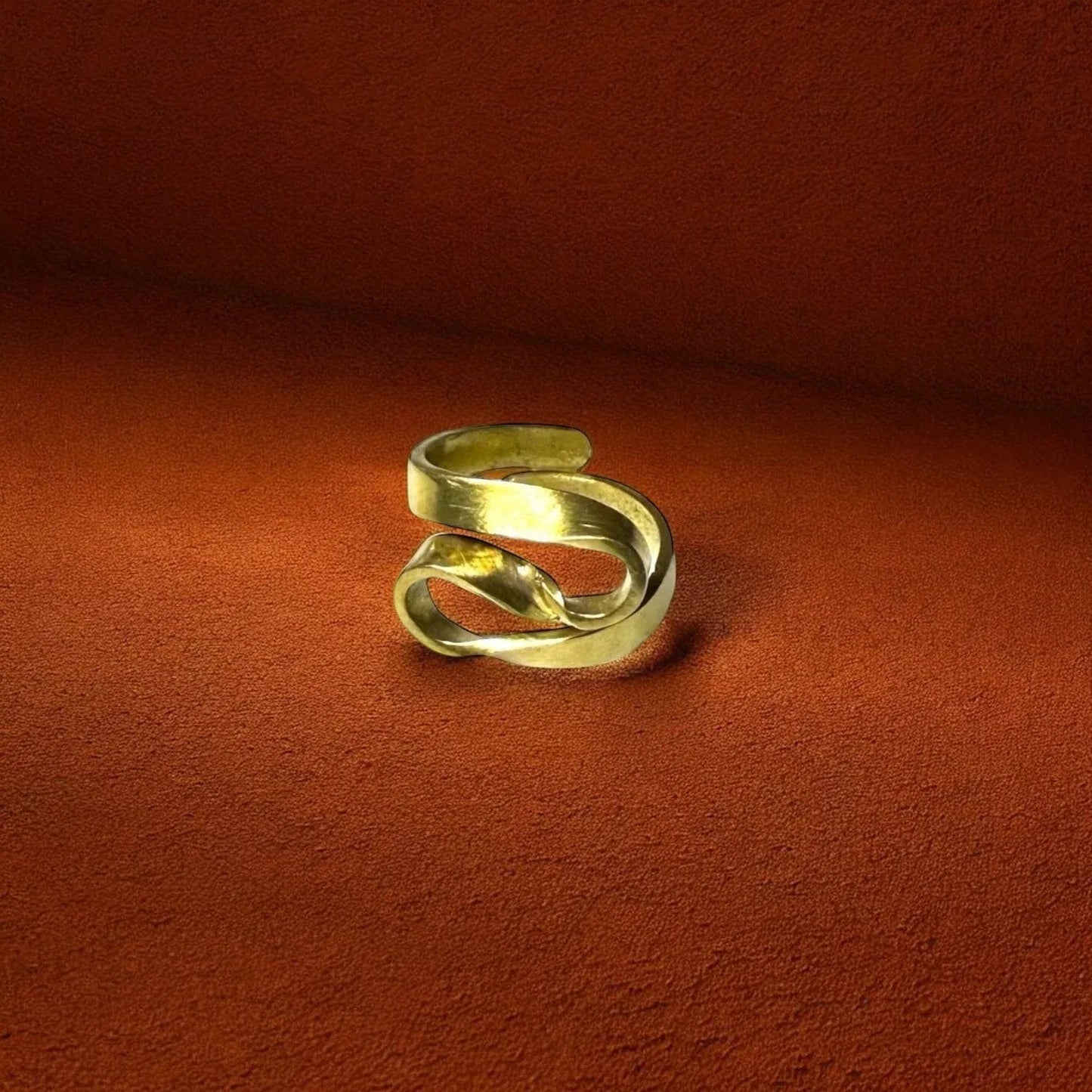 Lìgbà Sculptural Brass Ring | Handcrafted Adjustable Statement Ring