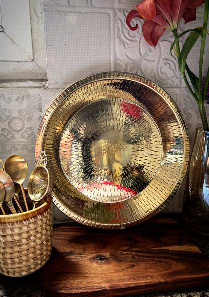 Hammered Brass Paraat — Handcrafted Dough Kneading Bowl | The Art of Slow Cooking