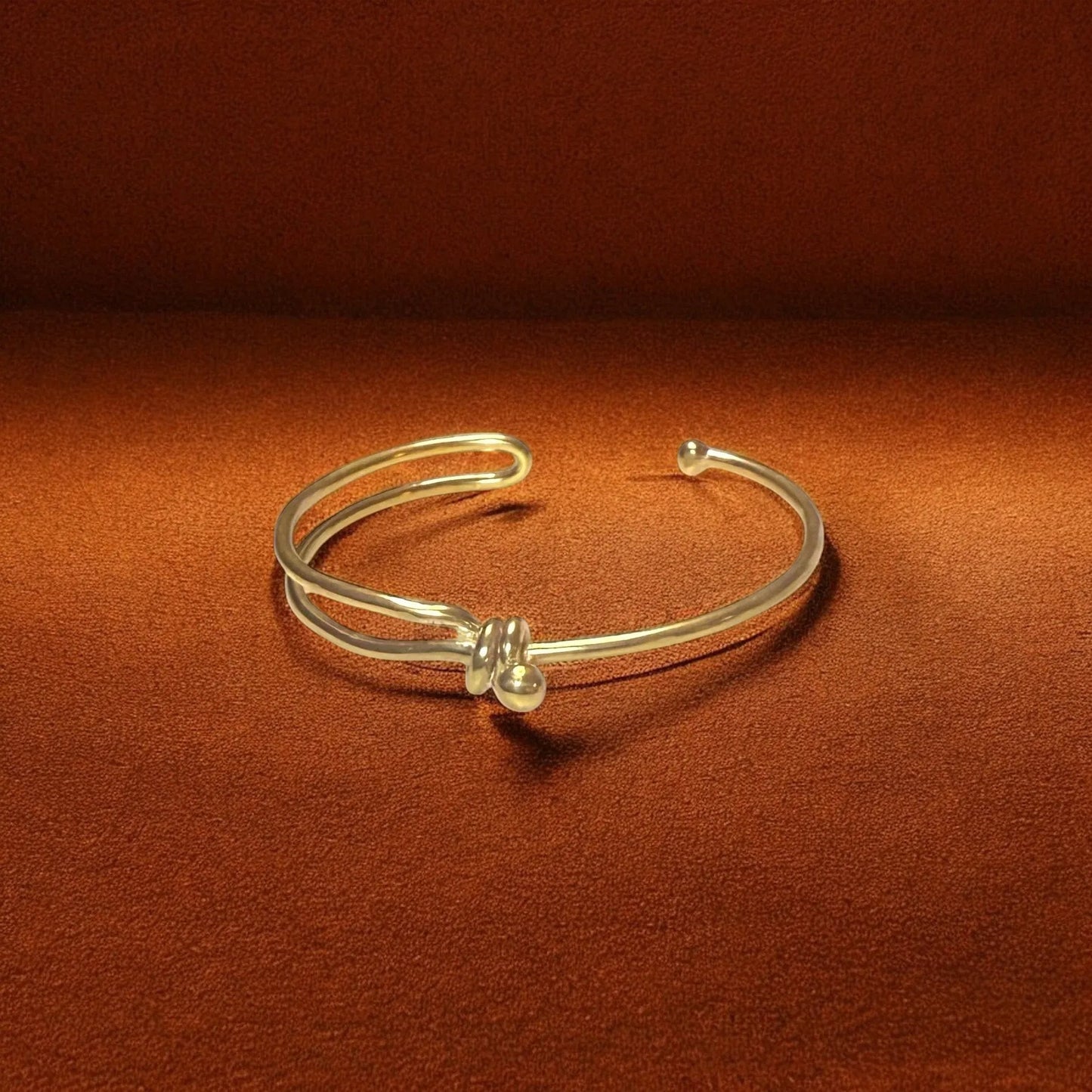 Jara Knot Brass & Silver-Plated Cuff | Handcrafted Knot Bracelet