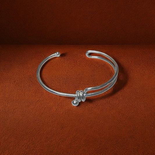 Jara Knot Brass & Silver-Plated Cuff | Handcrafted Knot Bracelet
