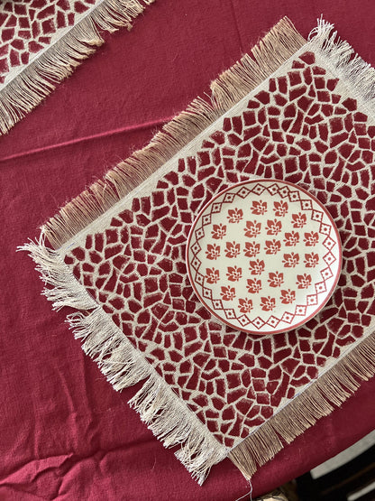 Handwoven Jute Tassel Placemats