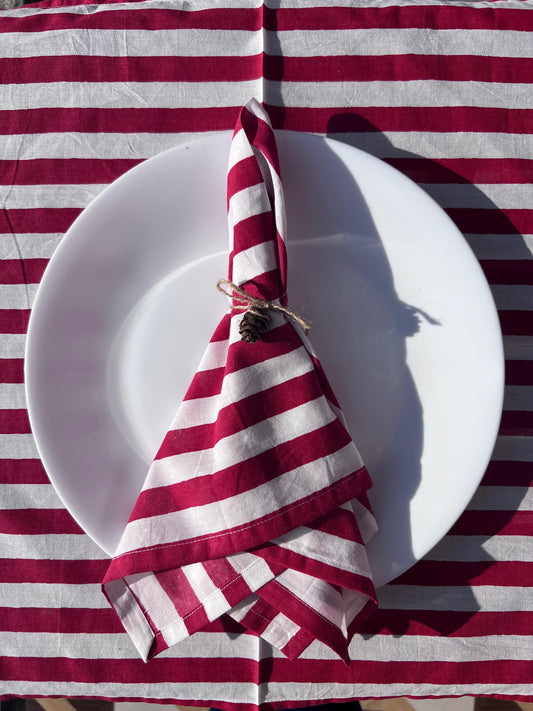 Striped red Napkin (Set of 2)
