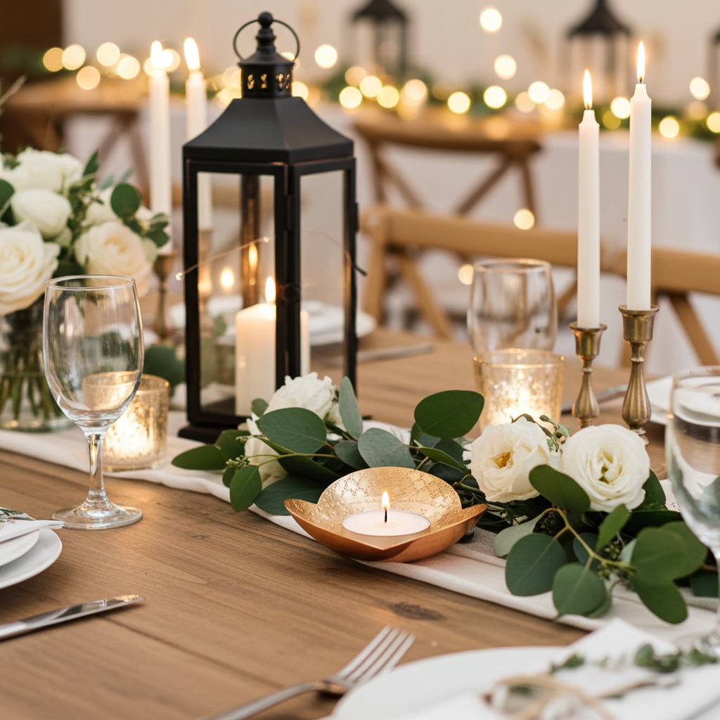 Handmade wave brass tealight candle holder set of 2 by Kalaa