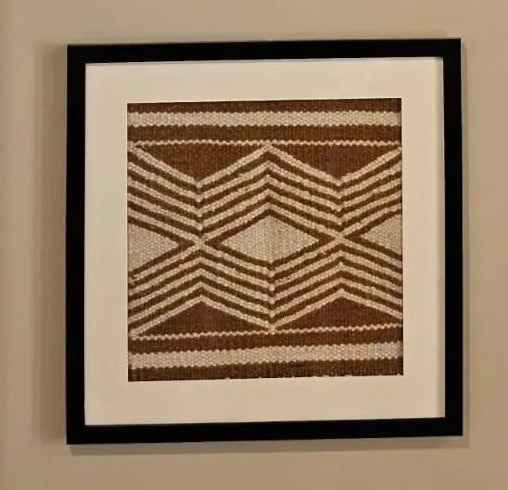 Kharad Textile Art Frame | Handwoven Indian Tribal Geometry Wall Art
