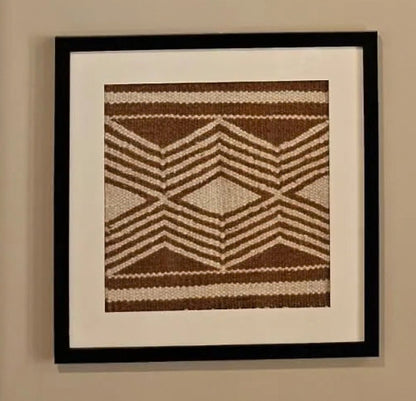Kharad Textile Art Frame | Handwoven Indian Tribal Geometry Wall Art