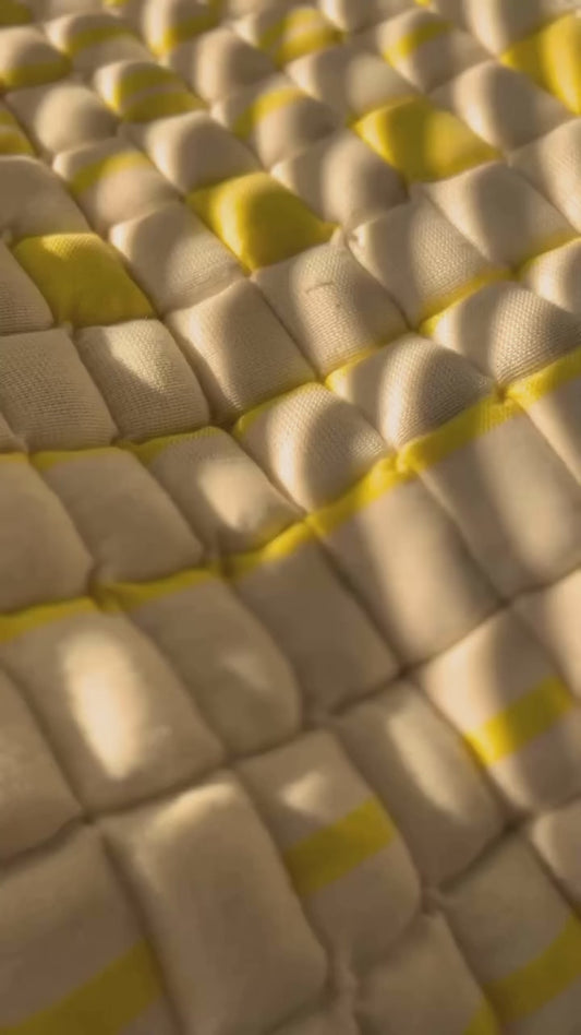 Sujni Quilt | Handcrafted Square Block Pattern Throw