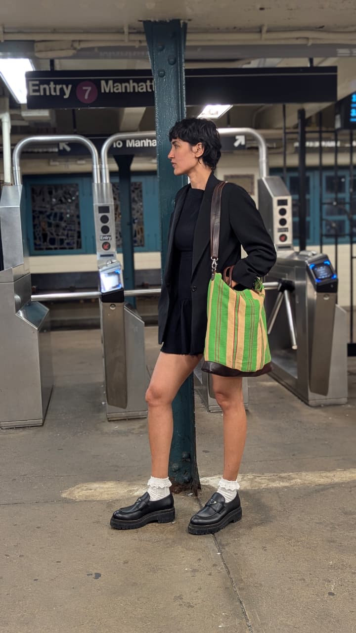 The Striped Forager Bag – Håndvevd strandveske og markedsnett i naturfiber